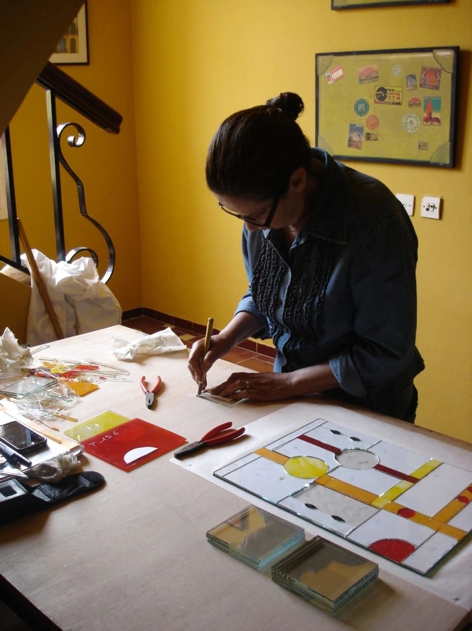 Bouchra Mahdi Muller à l'atelier